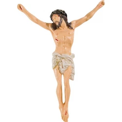 Korpus Pana Jezusa na krzyż z żywicy + napis 34 cm